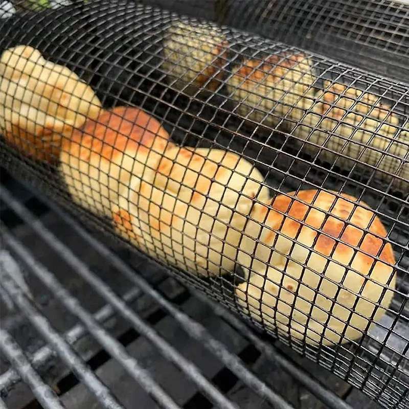 Rolling Bbq Basket Bbq Accessories,round Bbq Grill Mesh,bbq Vegetable Slices Basket,for Vegetable,fr