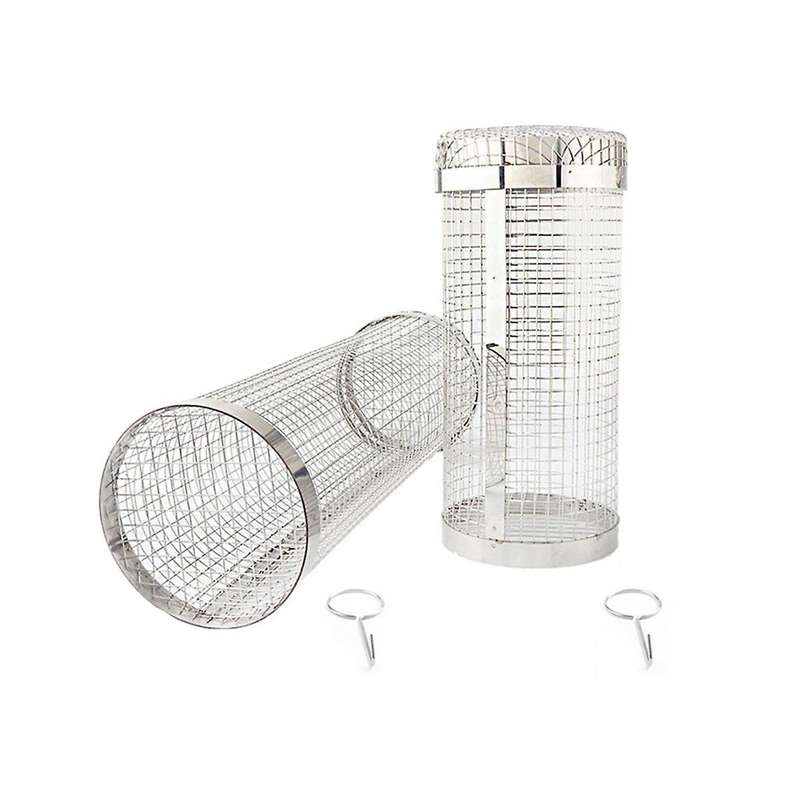 Rolling Bbq Basket Bbq Accessories,round Bbq Grill Mesh,bbq Vegetable Slices Basket,for Vegetable,fr