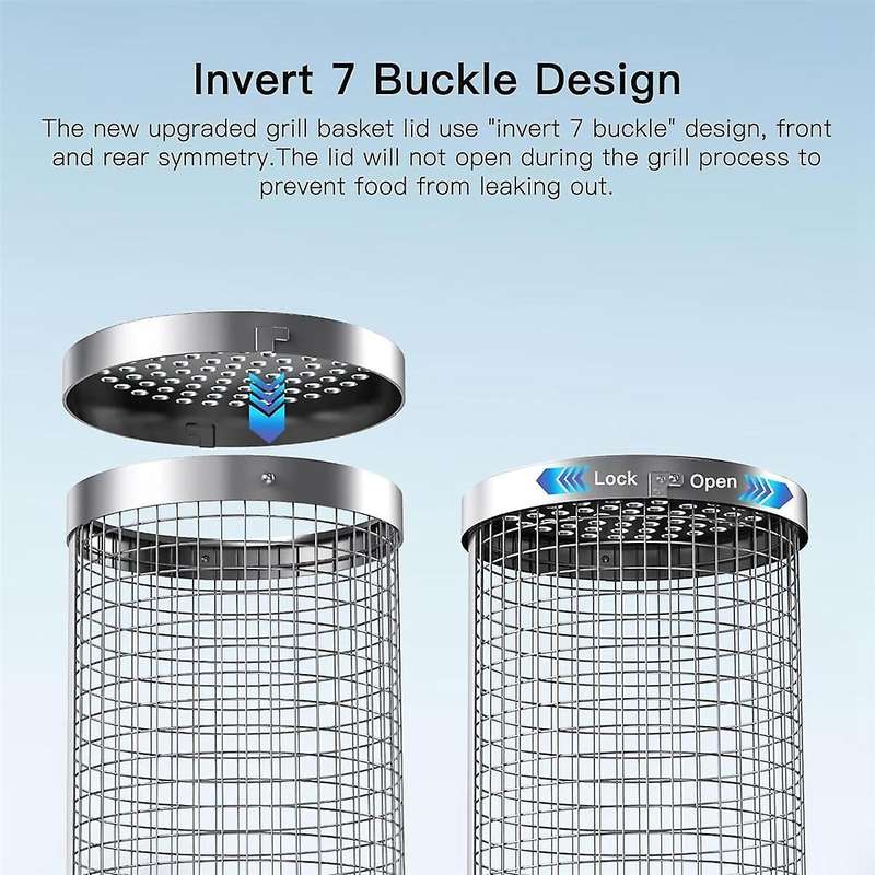 Rolling Grilling Basket Camping Barbecue Rack Stainless Steel Rolling Grilling Baskets for Outdoor R