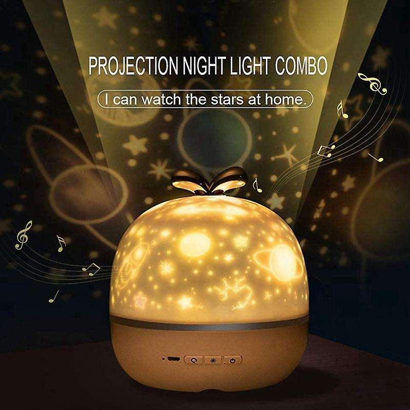 Romantic 360 Rotation Starry Night Light Projector Music Style