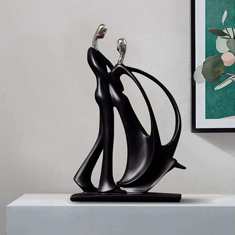 Romantic Couple Danceing Figurines Modern Art Abstract Dancers Sculpture Desktop Ballroom Dancers Lo