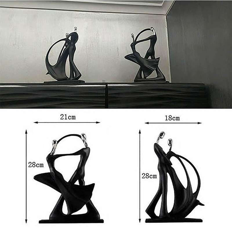 Romantic Couple Danceing Figurines Modern Art Abstract Dancers Sculpture Desktop Ballroom Dancers Lo