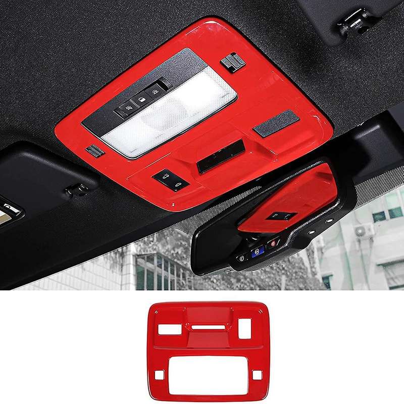 Roof Reading Light Lamp Switch Button Trim Panel Cover ABS for 2010-2015 Accessories (Red)