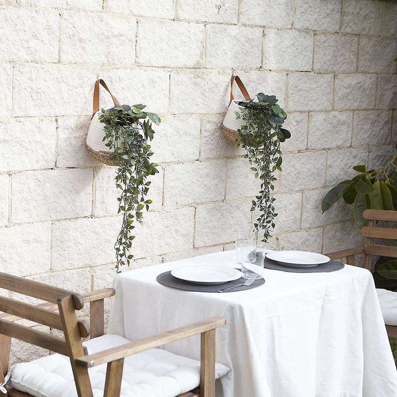 Rope Small Hanging Basket,Wall Mounted Woven Hanging Basket Storage,Hanging Planters Indoor,Hanging