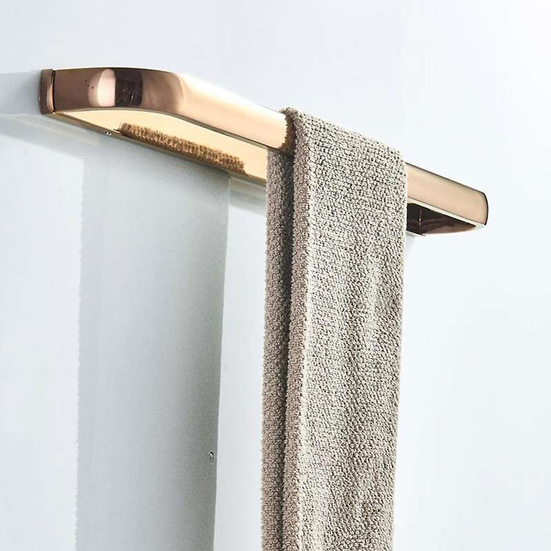 Rose Gold Bathroom Accessories Brass Wall Mounted Towel Rack Towel Bar Bathroom Rack