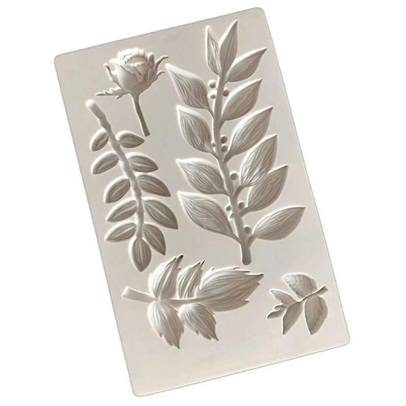 Rose Flower Leaf Silicone Mold Clay Fondant Mold DIY Cake Decoration Tool Cookies Chocolate Mould Ba