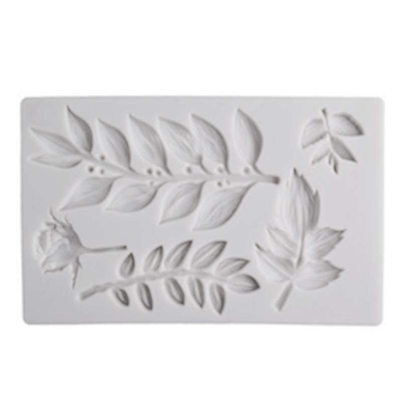 Rose Flower Leaf Silicone Mold Clay Fondant Mold DIY Cake Decoration Tool Cookies Chocolate Mould Ba
