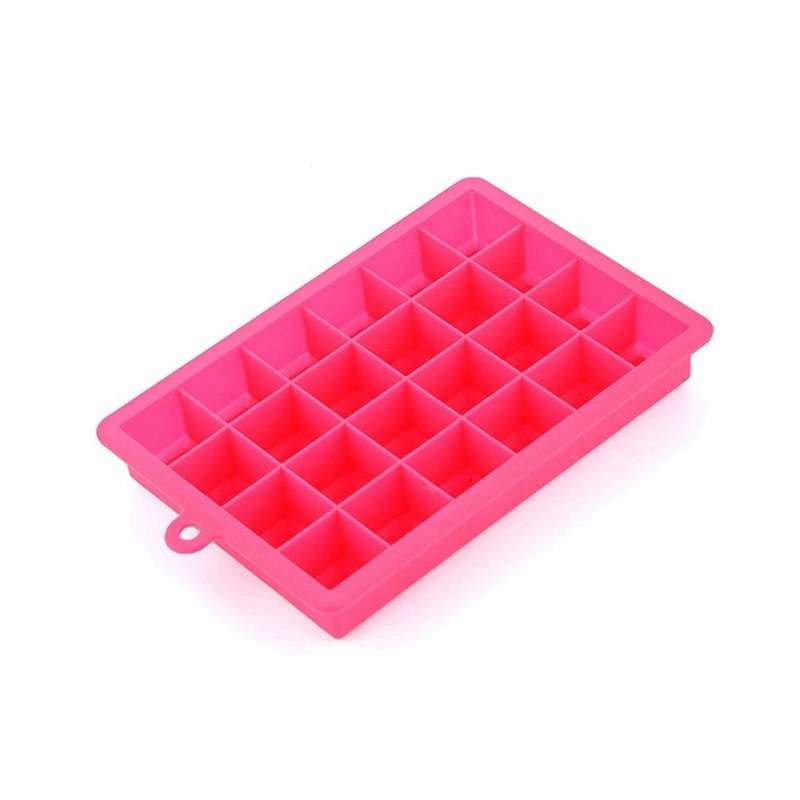 Rose Red Silicone Ice Tray with Lid Square Box Auxiliary Food Puree Cheese Jelly Mold Bar Kitchen To