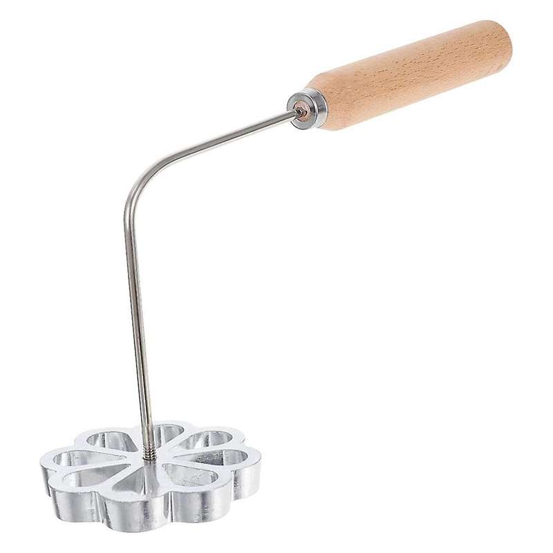 Rosette Timbale Iron Set Bunuelera with Handle Traditional Mexican Bunuelo Pastry Maker Cutter For