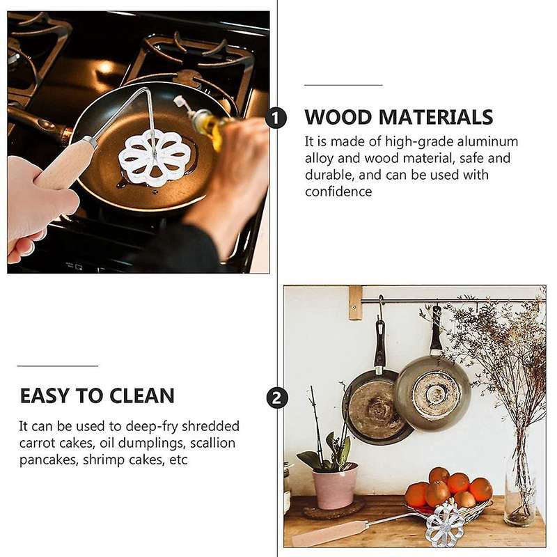 Rosette Timbale Iron Set Bunuelera with Handle Traditional Mexican Bunuelo Pastry Maker Cutter For