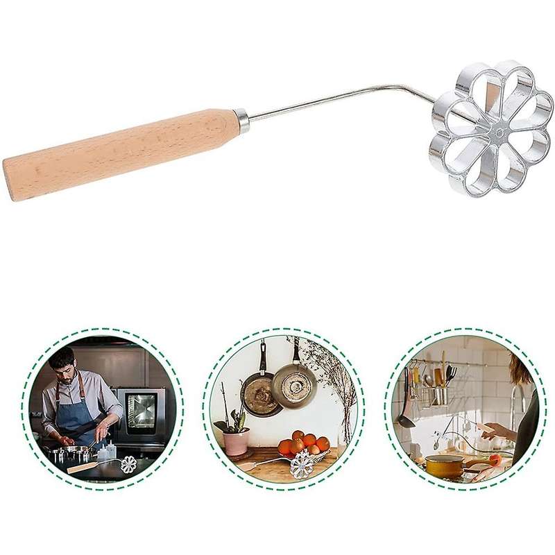 Rosette Timbale Iron Set Bunuelera with Handle Traditional Mexican Bunuelo Pastry Maker Cutter For
