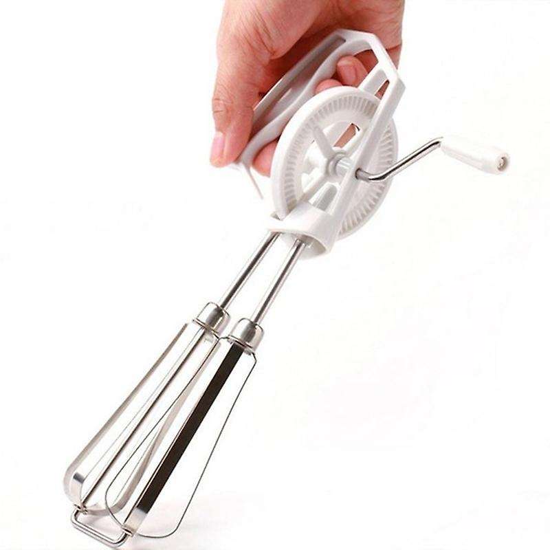 Rotary Manual Hand Whisk Egg Beater Mixer Blender Stainless Steel Kitchen Tools
