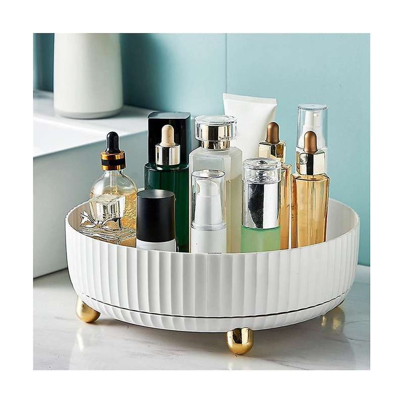 Rotating Cabinet Organizer Kitchen Bathroom Cosmetic Turntable Storage Tray Non- Spice Round Rack