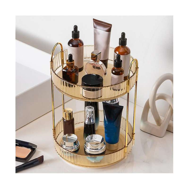 Rotating for Vanity Make Up Storage Skin Care Shelf Perfume Holders Cosmetic Dresser Organizer Count