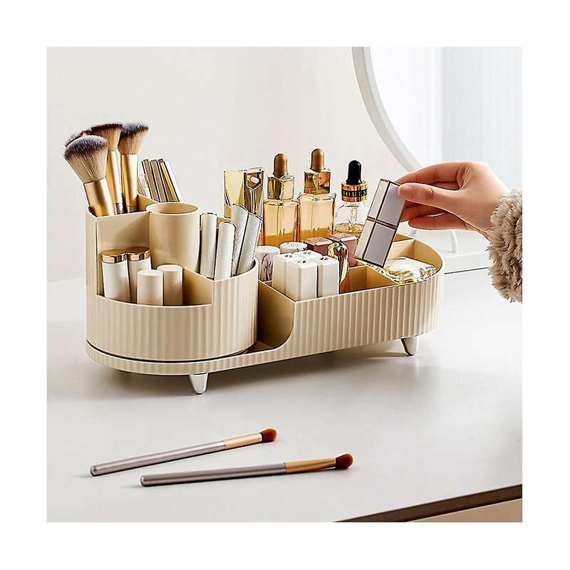Rotating Makeup Organizer for Vanity Cosmetics Organizer for Storage Makeup Brush Holder Skincare Or
