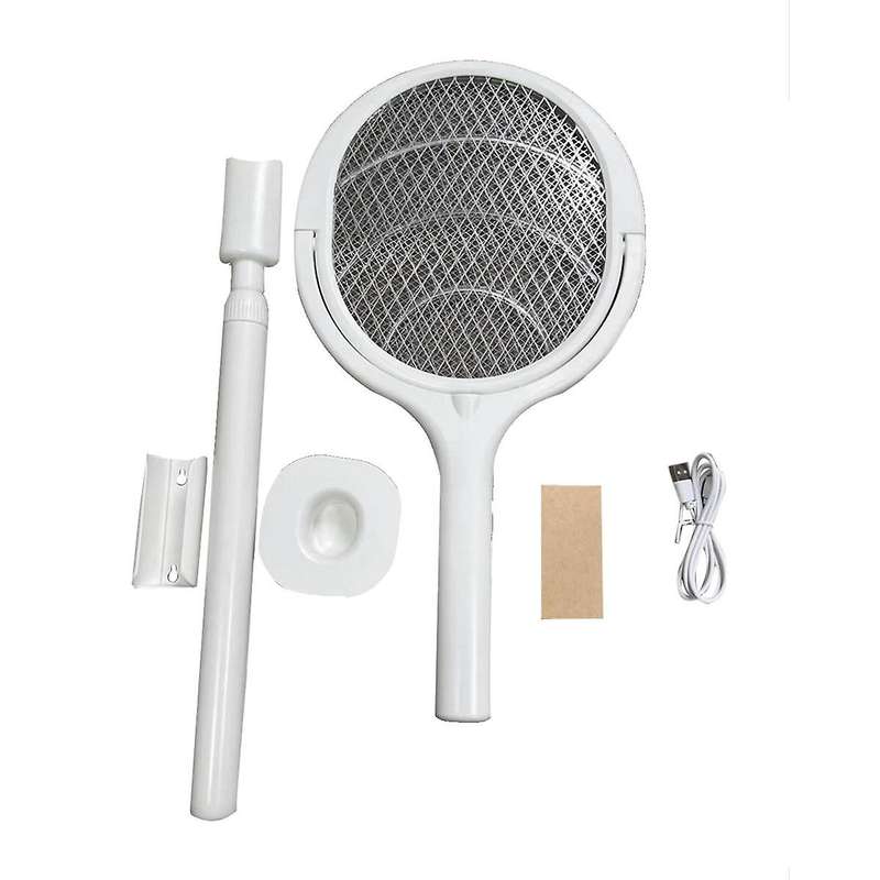 Rotating Head Rechargeable Electric Fly Swatter Zapper Indoor Zapper Fruit Fly with 1pcs Telescopic