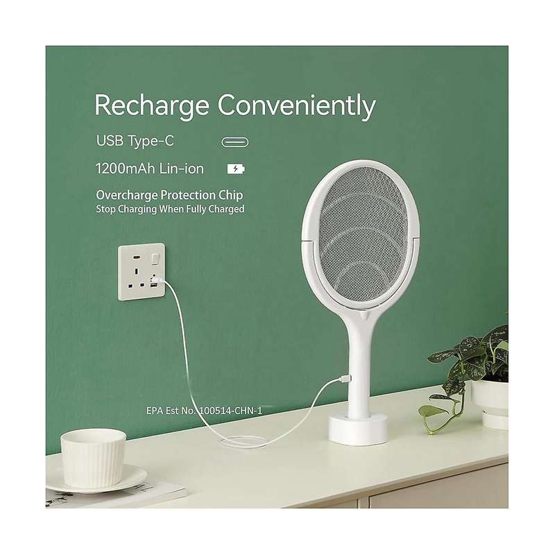 Rotating Head Rechargeable Electric Fly Swatter Electric Fly Swatter Mosquito Zapper Indoor Fruit F