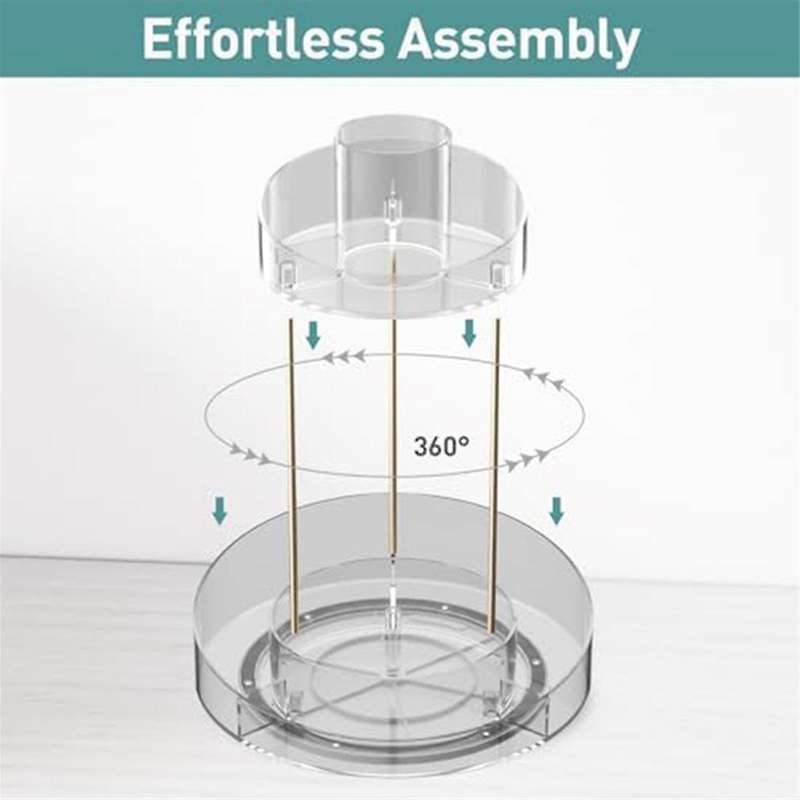 Rotating Makeup Organizer for Vanity Storage 2 Tier Bathroom Counter Cosmetic Skincare Perfume Count