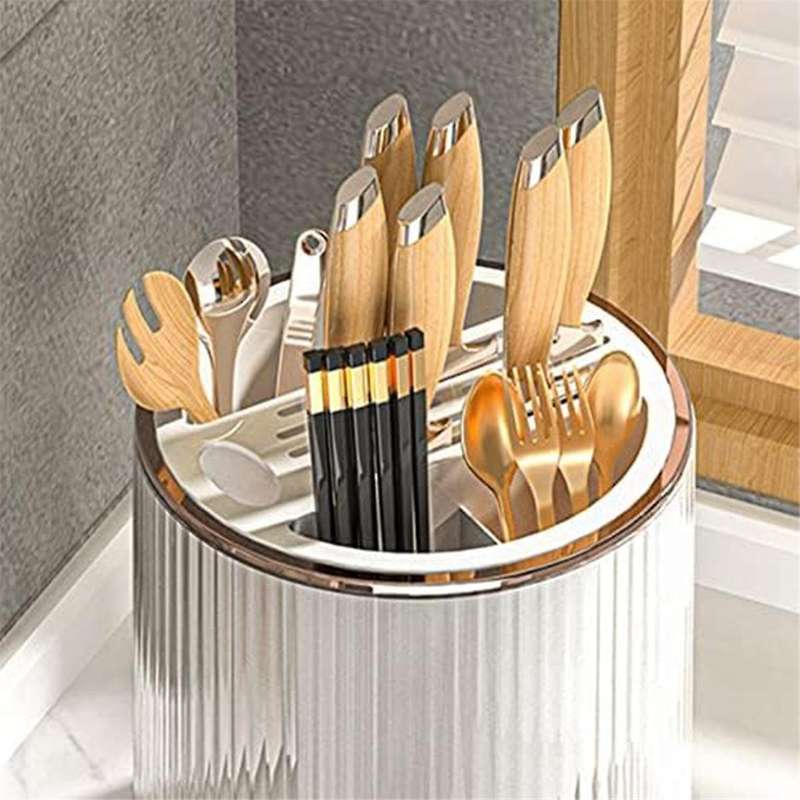 Rotating Utensil Capacity Kitchen Utensil Holder Flatware and Utensil Storage Cooking Utensil Organi