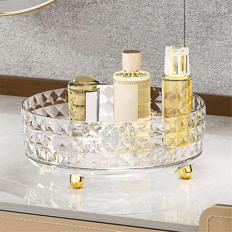 Rotating Perfume Organizer Stand, 360 Clear Makeup Skincare Organizer Vanity Cosmetics Organizer Tra