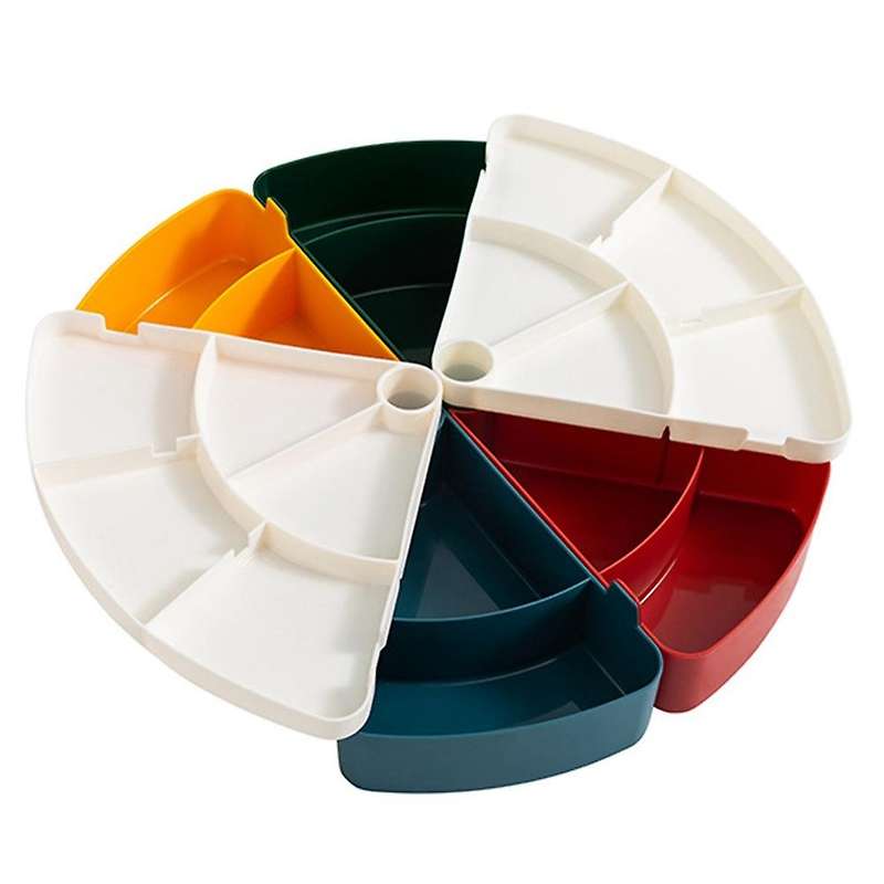 Rotation 2-Layer Candy Box Nut Case Snack Storage Box Container Dessert Tray Fruit Plate Wedding Hom
