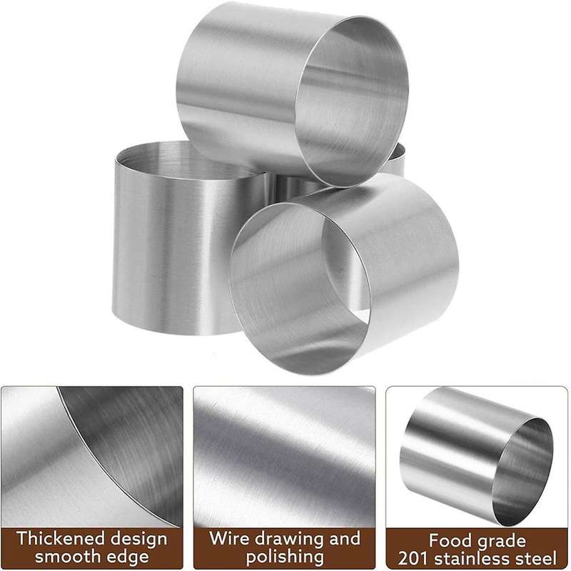 Round Cake Ring Mold Stainless Steel Baking Rings 16pcs Dessert Mousse Mold Mini Cake Pastry Ring Fo