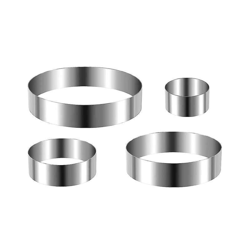 Round Cake Ring Set 4/6/8/10 Inch Biscuit Cutter Circle Cookie Cake Mold Stainless Steel Pastry Rin