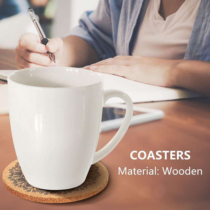 Round Cork Coaster with Bracket Set Heat Insulation Mat Anti Scalding and Anti Skid Meal Mat Bol Ma