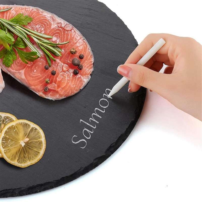 Round Cheese Board, Natural Stone Tray for Serving Cheese, Charcuterie, Sushi, Appetizers, And