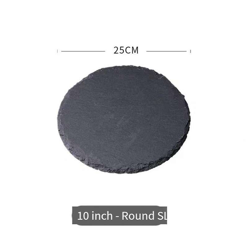 Round Cheese Board, Natural Stone Tray for Serving Cheese, Charcuterie, Sushi, Appetizers, And