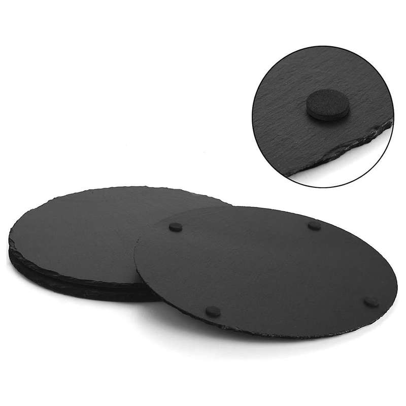 Round Cheese Board, Natural Stone Tray for Serving Cheese, Charcuterie, Sushi, Appetizers, And