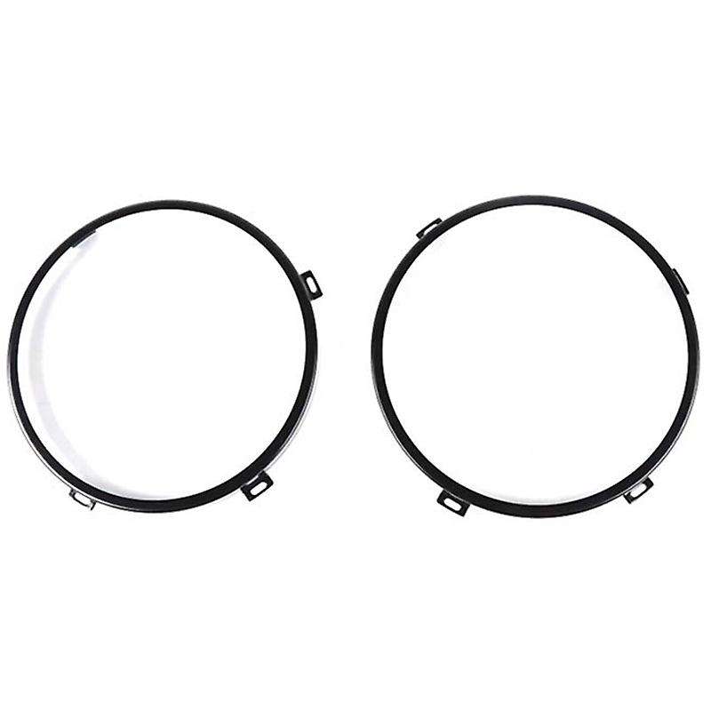 Round Headlight Retaining Ring Headlamp Bezel Mounting Bracket for Wrangler TJ 1997-2006 Black