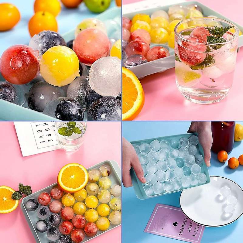 Round Ice-cube Trays with Lid, Mini Round Ice Ball Tray for Freezer