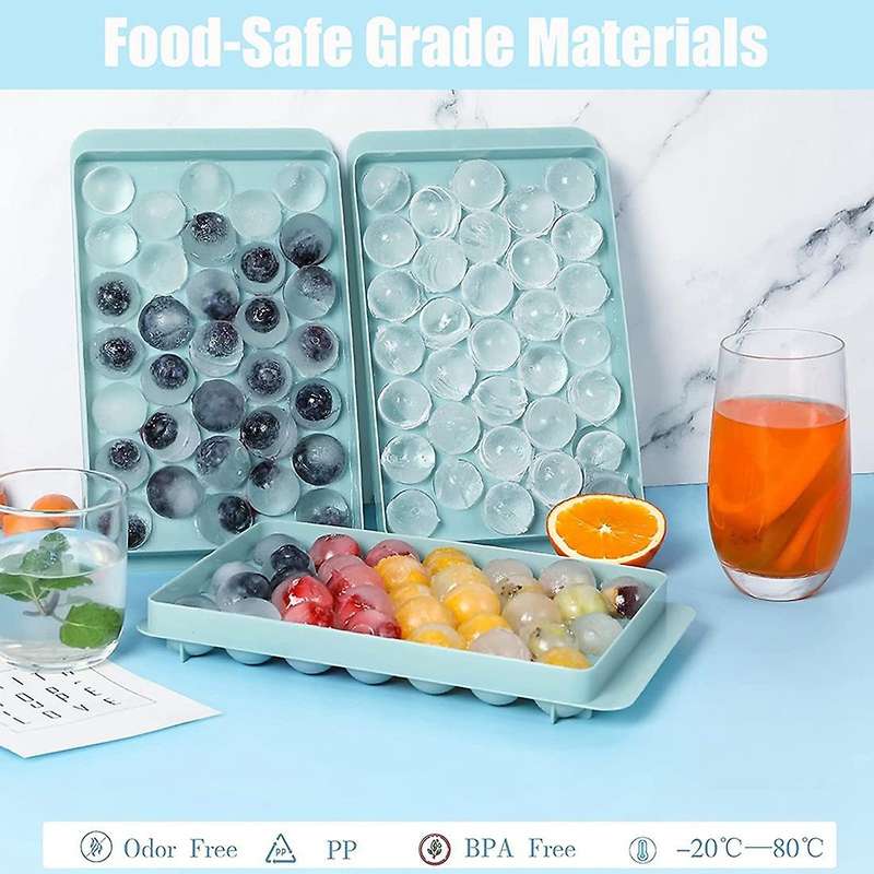 Round Ice-cube Trays with Lid, Mini Round Ice Ball Tray for Freezer