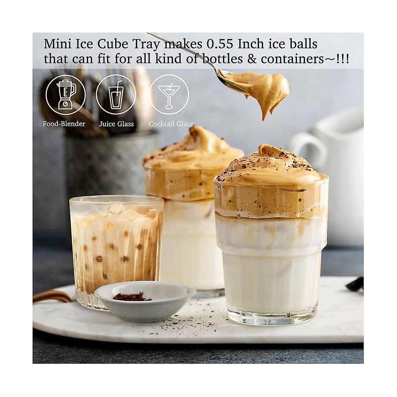Round Ice Square Trays, Ice Ball Maker Mold for Freezer, Circle Ice Square Tray Making Sphere Ice C