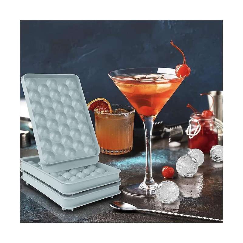 Round Ice Square Trays, Ice Ball Maker Mold for Freezer, Circle Ice Square Tray Making Sphere Ice C