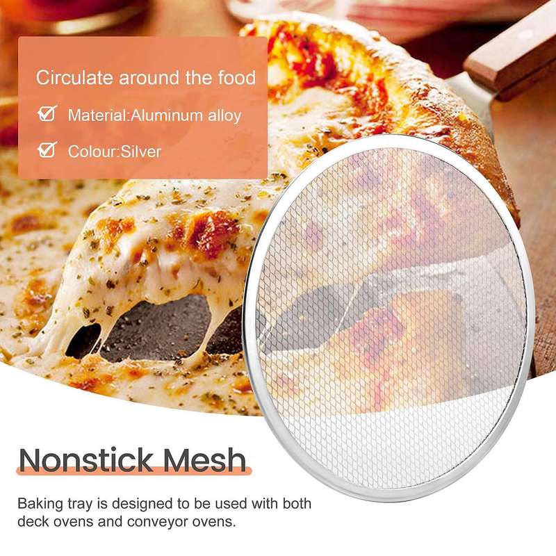 Round Pizza Oven Baking Tray Grate Nonstick Mesh Net(12 Inch)