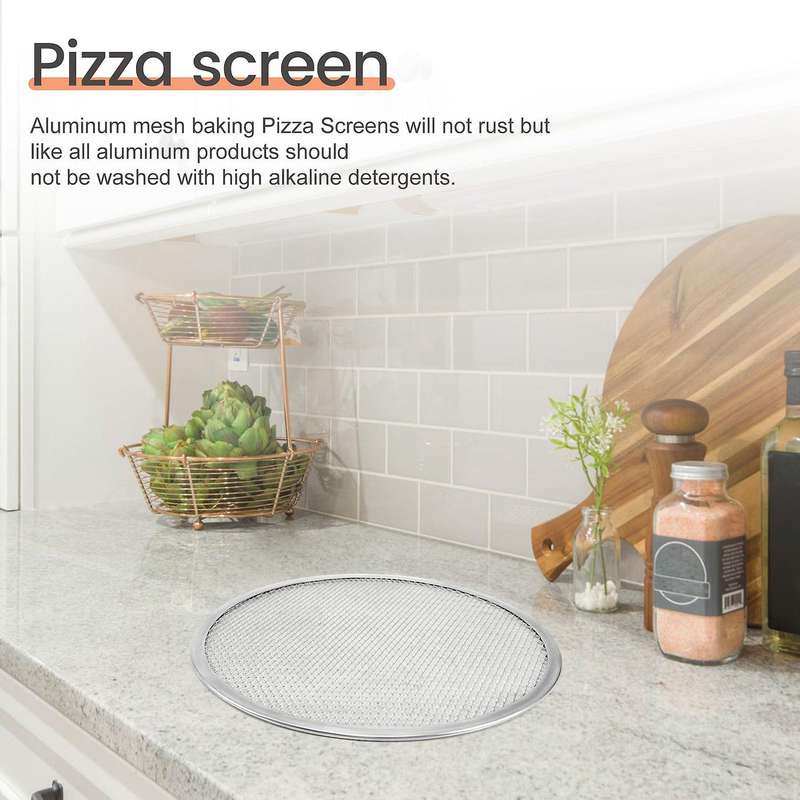 Round Pizza Oven Baking Tray Grate Nonstick Mesh Net(12 Inch)