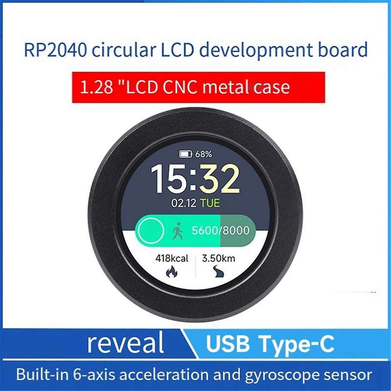 RP2040 Microcontroller Development Board for 240x240 65K Color 1.28 Inch Round LCD Screen