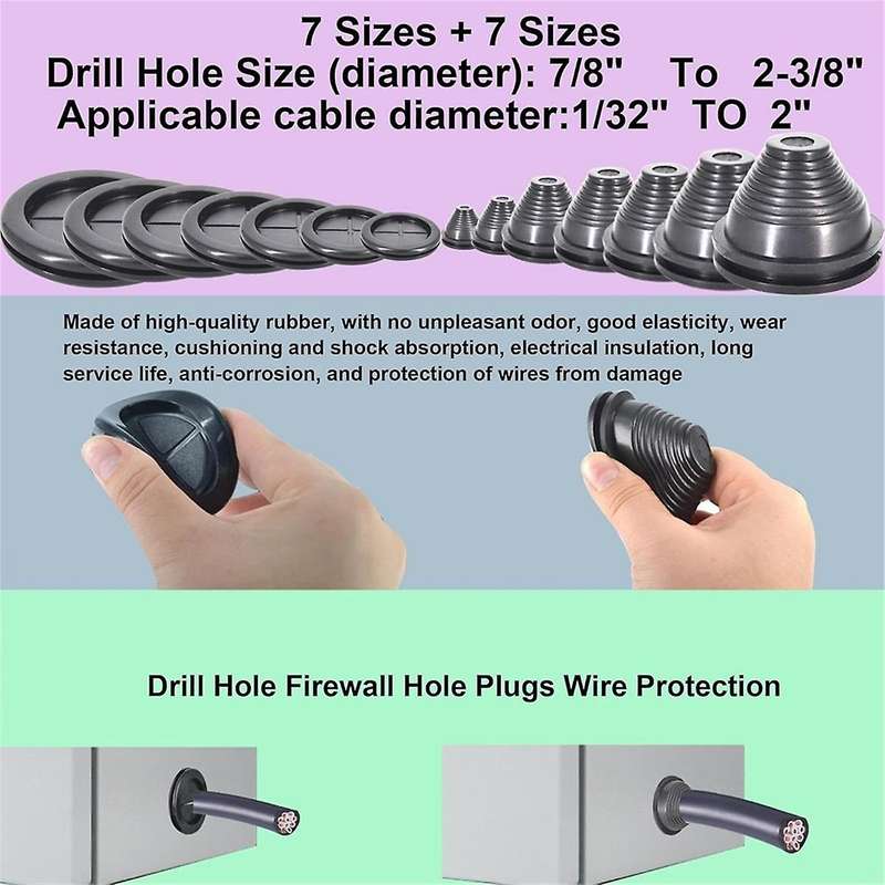 Rubber Grommets Wire Protection,Closed Rubber Grommet,Firewall Solid Closed Hole,Firewall Plug Gromm