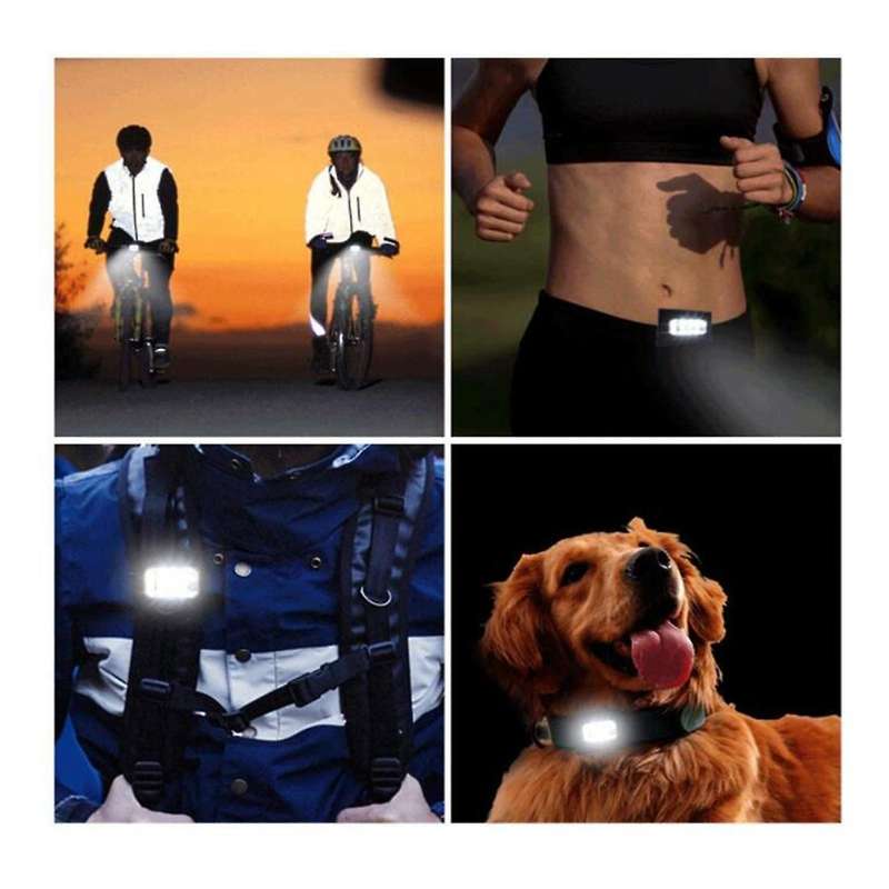 Running Lights 2 Pack Safety Jogging LED Light with USB Charging Line and Magnetic Clip for Night Ru