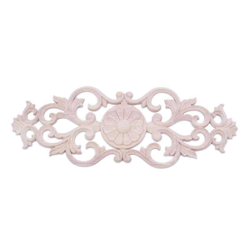 Rubber Wood Carved Applique Retro Furniture Crafts Decor New(40*15cm)