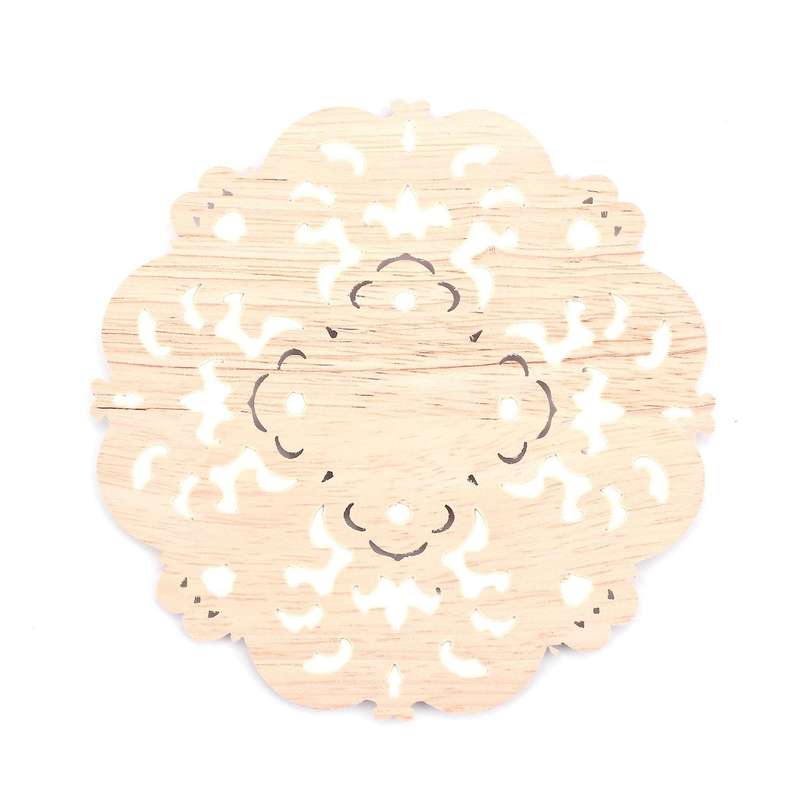 Rubber wood Carved Long Applique Unpainted Flower Walls Cabinets Door Decor Wood color