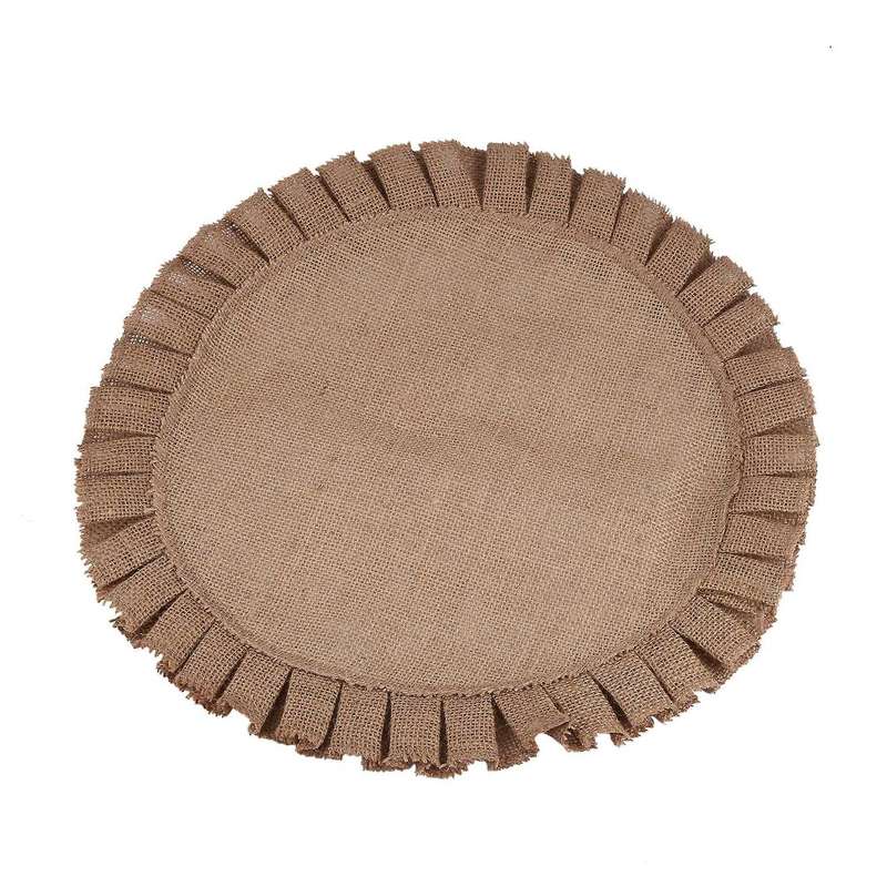 Rustic Farmhouse Burlap Round Placemats 4, Size In 15 Inches Diameter