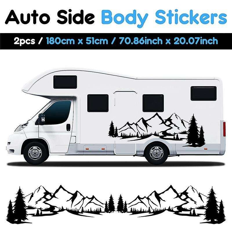 Rv Motorhome Side Body Sticker Diy Mountain Tree Decal Sticker Decoration for Car Trailer
