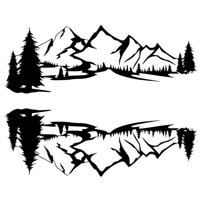Rv Motorhome Side Body Sticker Diy Mountain Tree Decal Sticker Decoration for Car Trailer