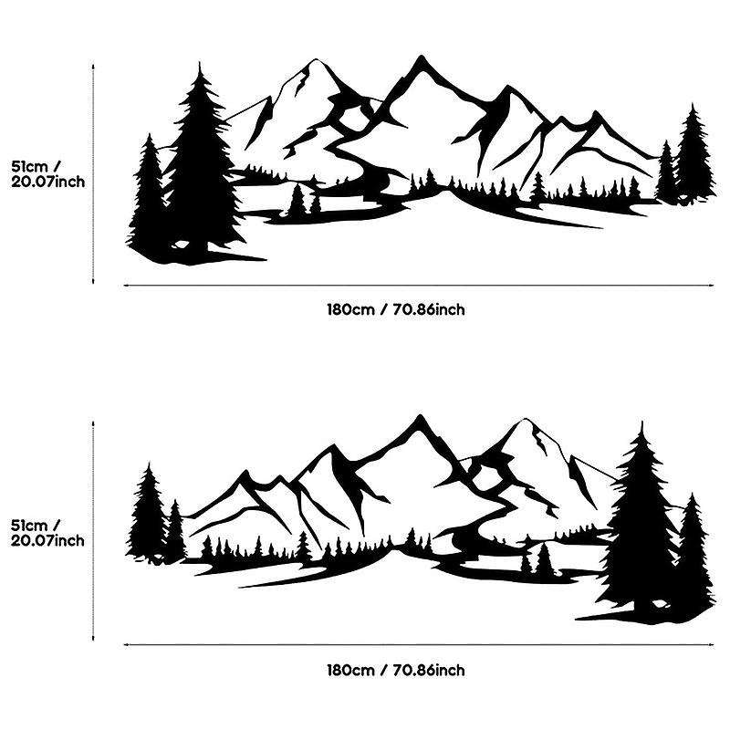 Rv Motorhome Side Body Sticker Diy Mountain Tree Decal Sticker Decoration for Car Trailer