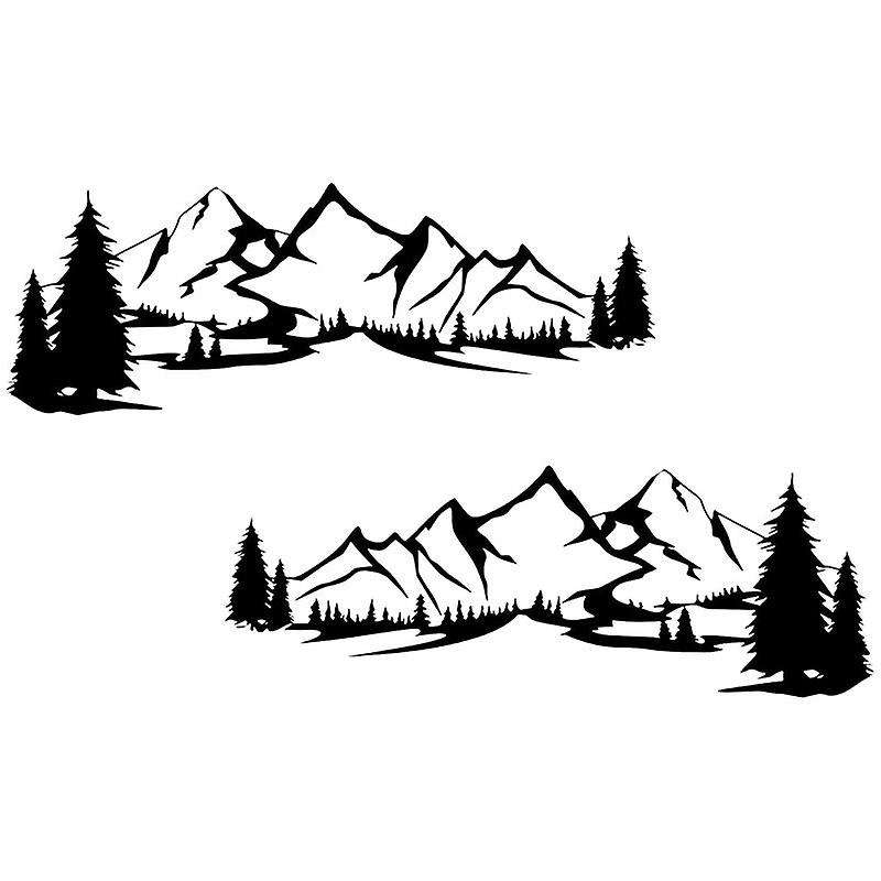 Rv Motorhome Side Body Sticker Diy Mountain Tree Decal Sticker Decoration for Car Trailer