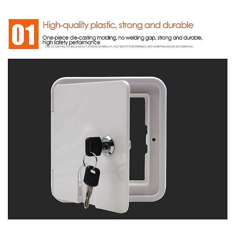RV Heavy Duty Electric Cable Hatch Power Cord Protect Cover with 2 Keys W 5.94 Inch, H 6.54 Inch