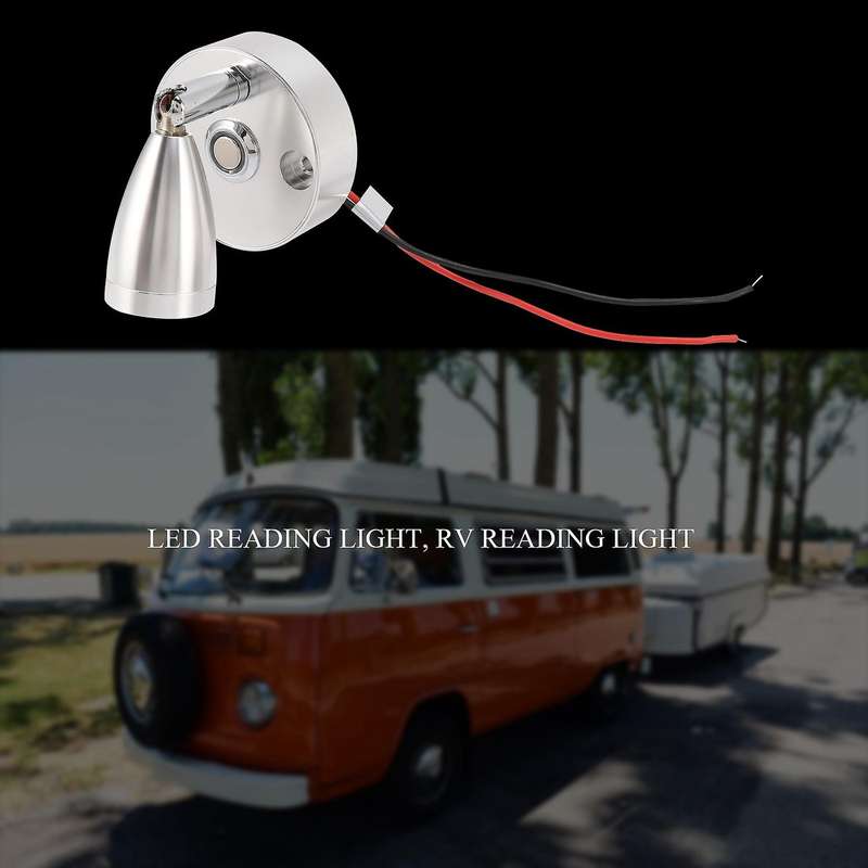 RV LED Spot Reading Lamps, 12V Interior Spotlight Contact Switch with USB Interface for Caravan, Bo